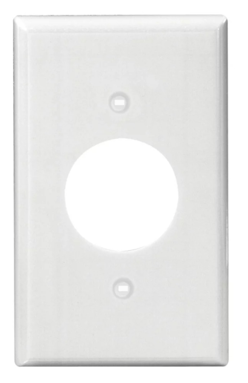 Leviton Single Gang Nylon Power Outlet Wall Plate White